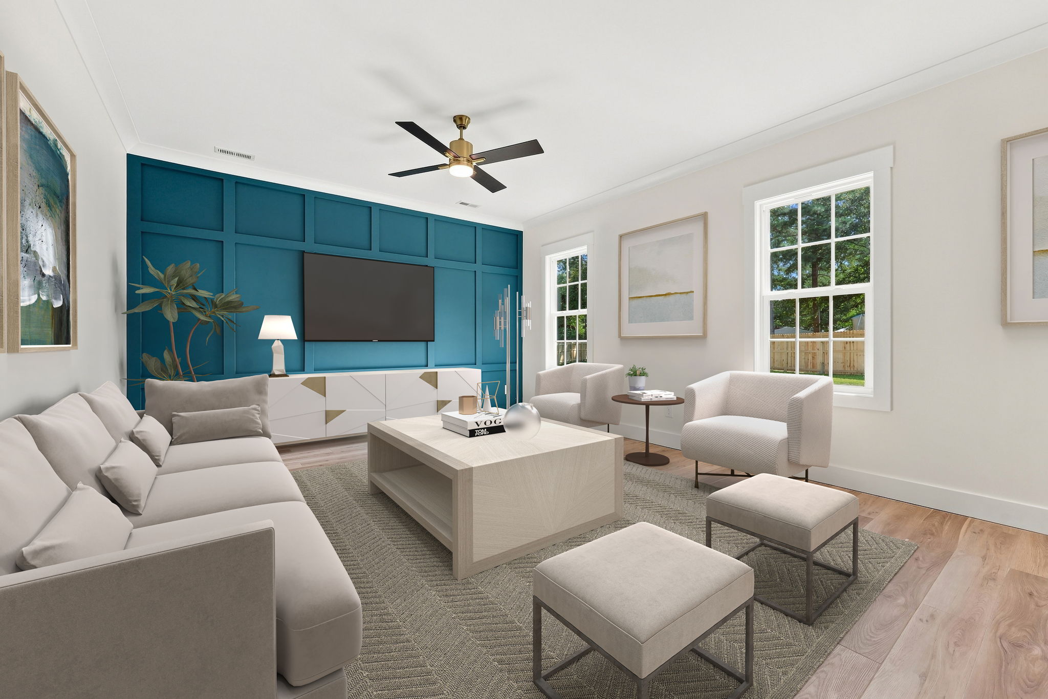 Comfortable Great Room at The Eliora by Covenant Construction Group