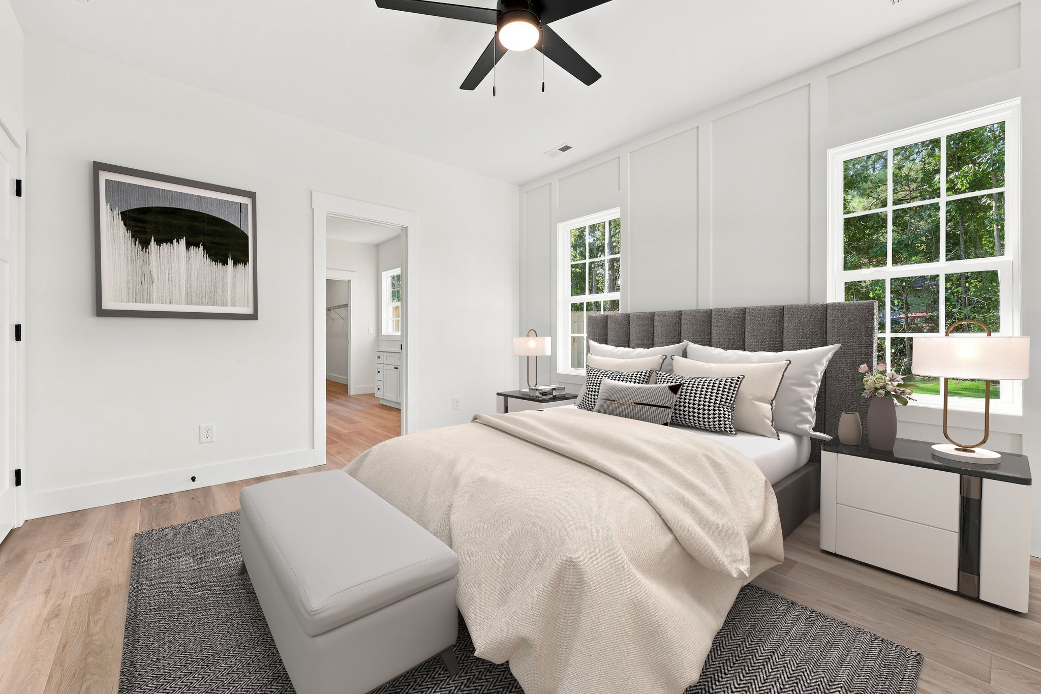 Restful Primary Bedroom at The Eliora by Covenant Construction Group